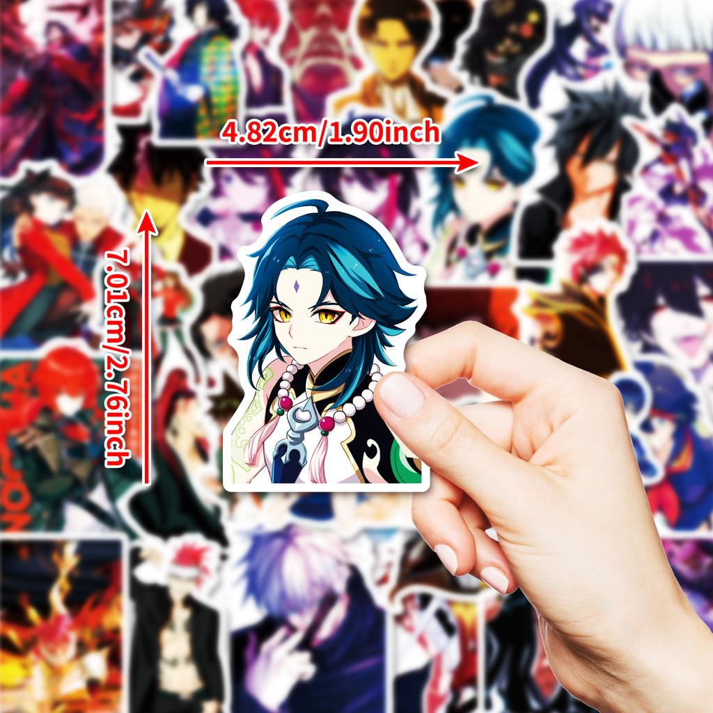 50 Two-Dimensional Japanese Animation Series Graffiti Stickers Blue-Haired Teenager Decorative Stickers