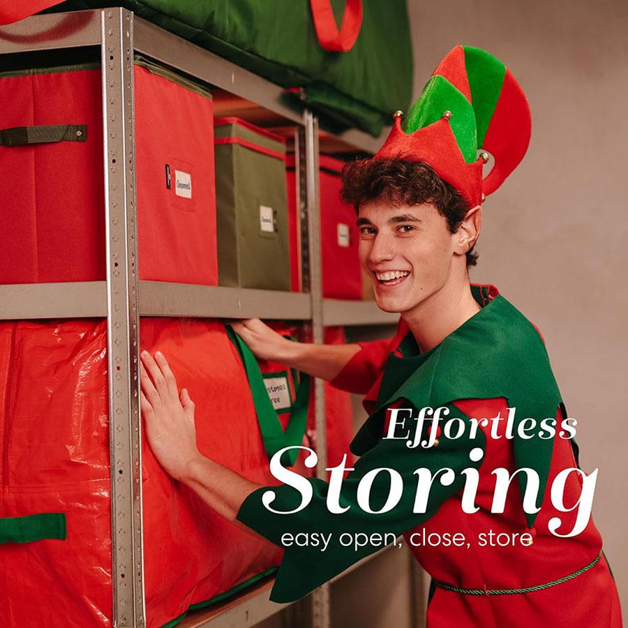 Сумка для хранения рождественской елки - Вмещает 7-футовую искусственную рождественскую елку, Прочный водонепроницаемый материал, Сумка на молнии, Ручки для переноски.