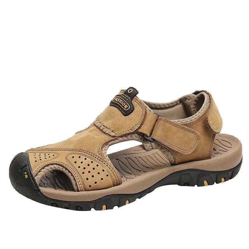 Модная мужская обувь на платформе, закрытый носок, натуральная кожа, дешевая распродажа, цвет, большой размер, модели 2025 года, открытая, купить, мужская сандалия из ЭВА