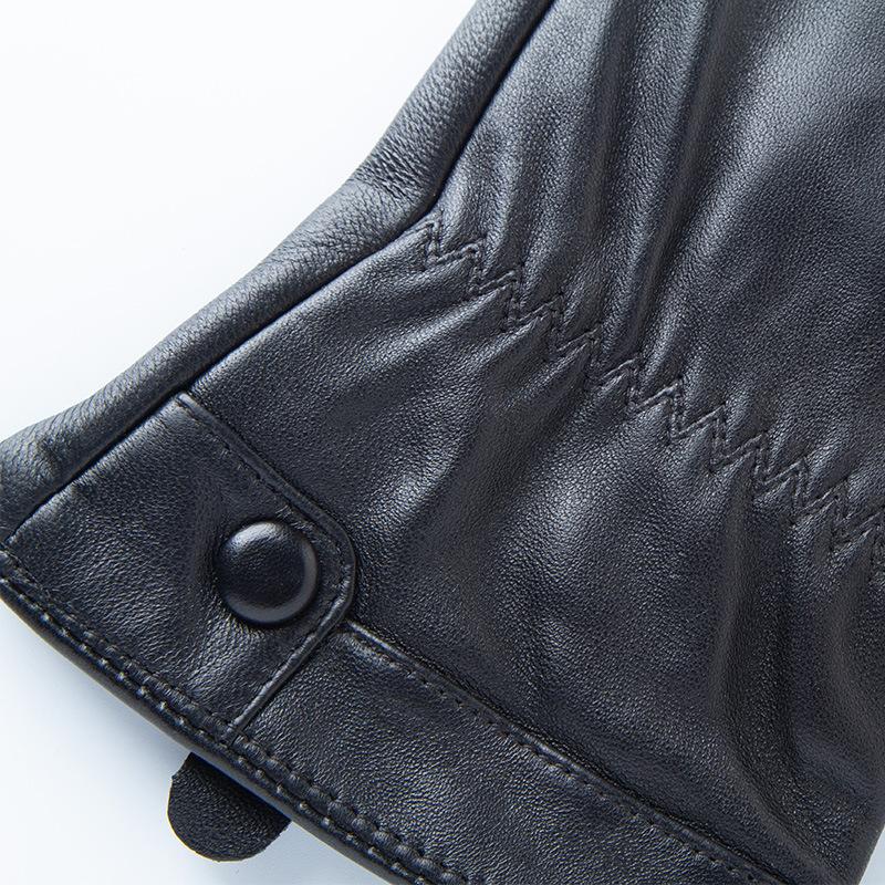 Осень и Зима Мода Натуральная Кожа Овчина Перчатки для Женщин с Бархатной Теплой Пряжкой для Ногтей Коралловый Бархат Сенсорный Экран Уличные Катание Вождение