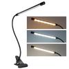 LED Adjustable Clip Reading Light Cold Warm Brightness Light Black Single Tube USB Powered