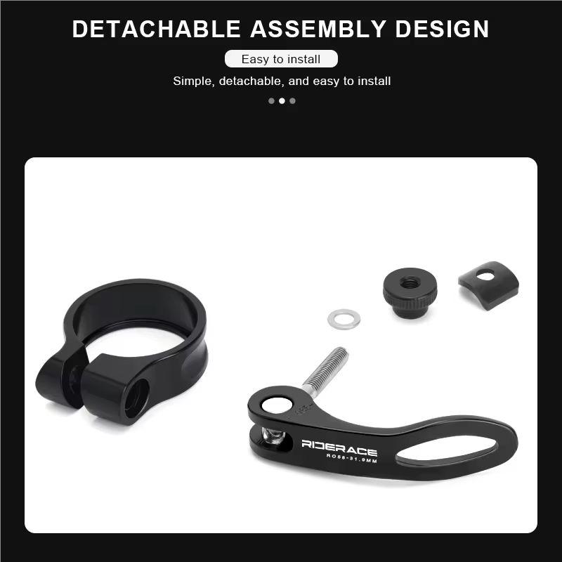RIDERACE 31.8/34.9mm Bicycle Seat Clamp Quick Release Aluminium Alloy For MTB BMX Road Mountain Bike Seatpost Mount Saddle Lock