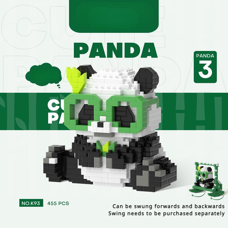 Гигантская панда Строительные блоки Цветочные головоломки Menglan Игрушки для детского дня