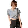 Women's Summer 2024 Korean Tie-Dye Crop Top - Loose, High-Waist, Navel-Baring Short-Sleeve T-Shirt