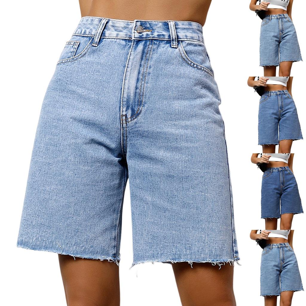 Women's Straight Leg Five Quarter Pants With Medium Waisted Elastic