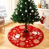 Красная юбка для рождественской елки, украшения для рождественской елки, мягкий плюшевый коврик для рождественской елки со снежным узором для украшений, праздничная вечеринка, 35 дюймов