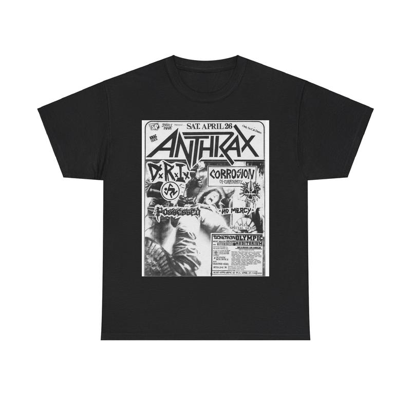Унисекс футболка Anthrax Винтаж Панк-рок Флаер