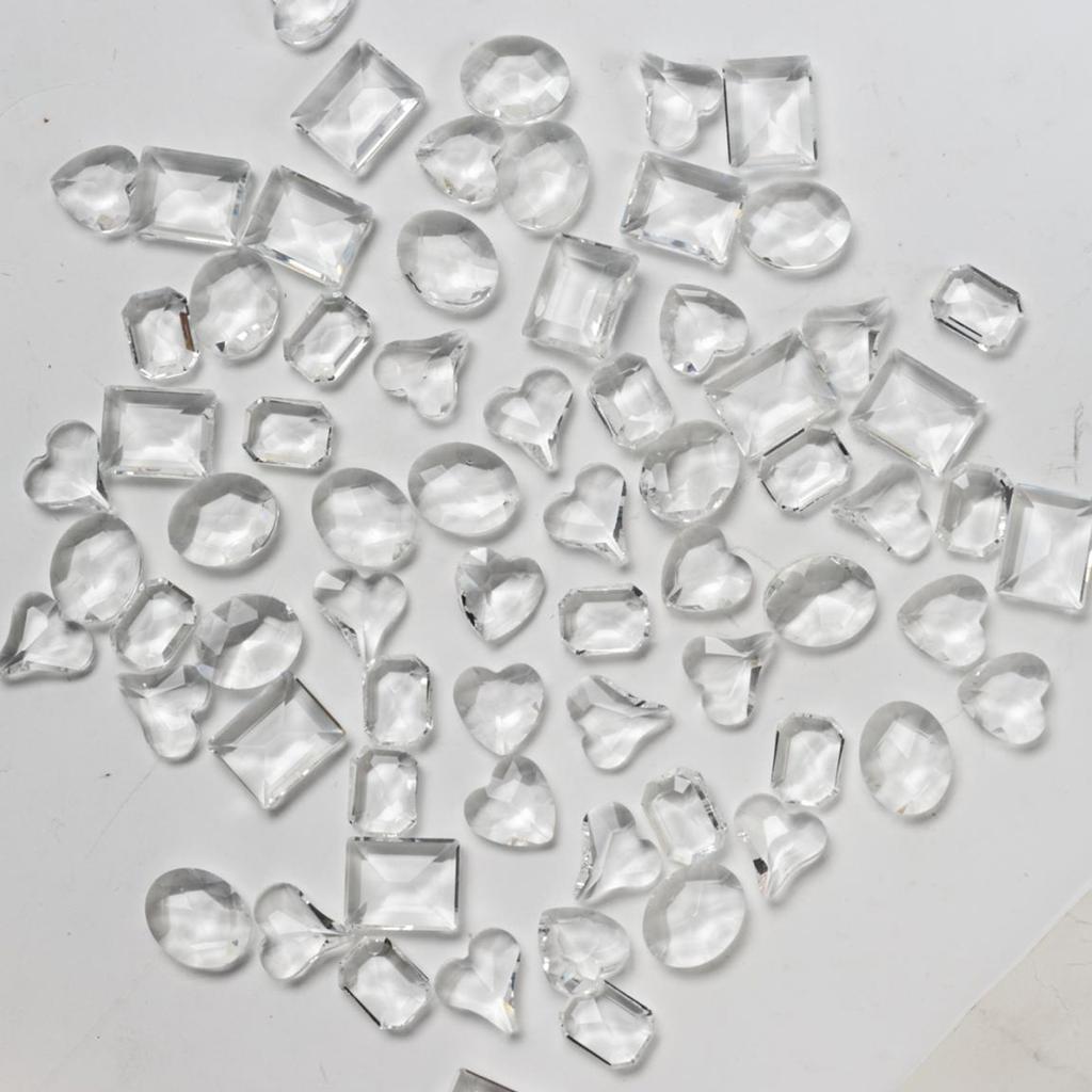 10 Pieces Nail Art Charms Heart Nail Rhinestones Rectangular Crystal Nail Gems Nail Art Decorations for Acrylic Nails