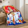 Hindu Deity Lotus Veena Throw Blanket bedroom Blanket for Livingroom Couch lunch break Soft throw for Friend's festival Gift