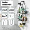 Bathroom Shampoo Bottle Storage Rack Hanging Shower Head Storage Rack Third Floor Made of Iron Wall Mounted Bathroom Shelf