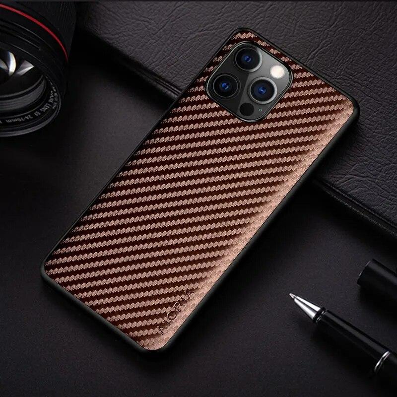 Чехол с текстурой из углеродного волокна для iPhone 15, 14, 13, 12, 11 Pro Max Mini 8 Plus X XS XR Max SE 2020 2022, модный дизайнерский чехол