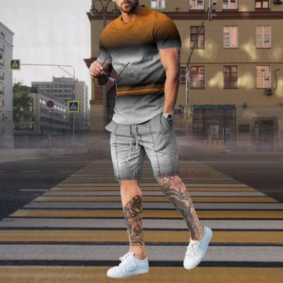 Мужская одежда Футболка с коротким рукавом и штаны Комплекты Толстовка с круглым вырезом Костюмы Повседневные спортивные костюмы Футболки больших размеров Спортивные штаны Наряды