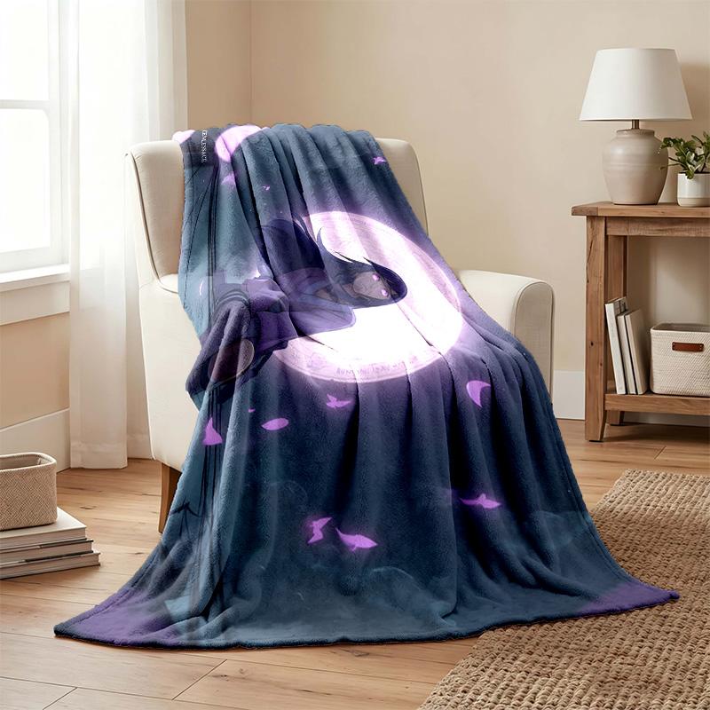 Hyuga Hinata blanket Flannel Blanket Soft Cozy Plush Throw for Sofa Bed Lightweight Home Decor