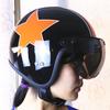 Universal Motorcycle Retro Pilot-Style Standard 3 Snap-Button Visor Flip Up Down Open Face Helmet Wind Shield Durable