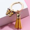 Cute Enamel Butterfly Keychain Simple Metal Animals Key Ring INS Earphone Case Bag Pendant Accessories For Women Men Couple Gift