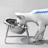 Raised Cat Bowls Tilted Neck Guard Cat Food Bowl 304 Stainless Steel Shatter-Resistant Elevated 15° Pet Supplies For Puppy Cat