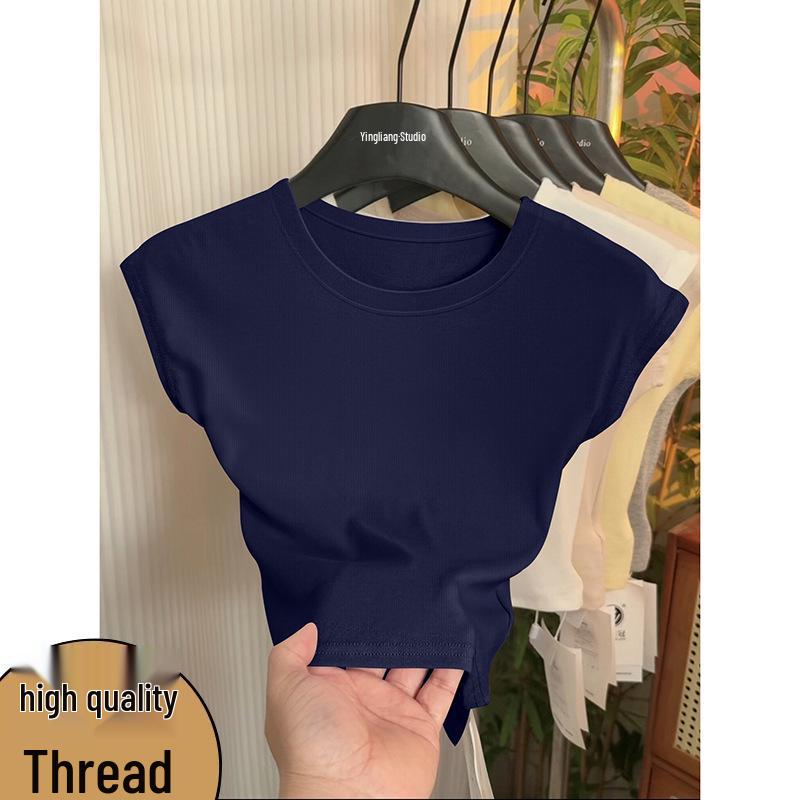 Женская облегающая футболка в корейском стиле с пышными рукавами – Новинка Весна/Лето 2026