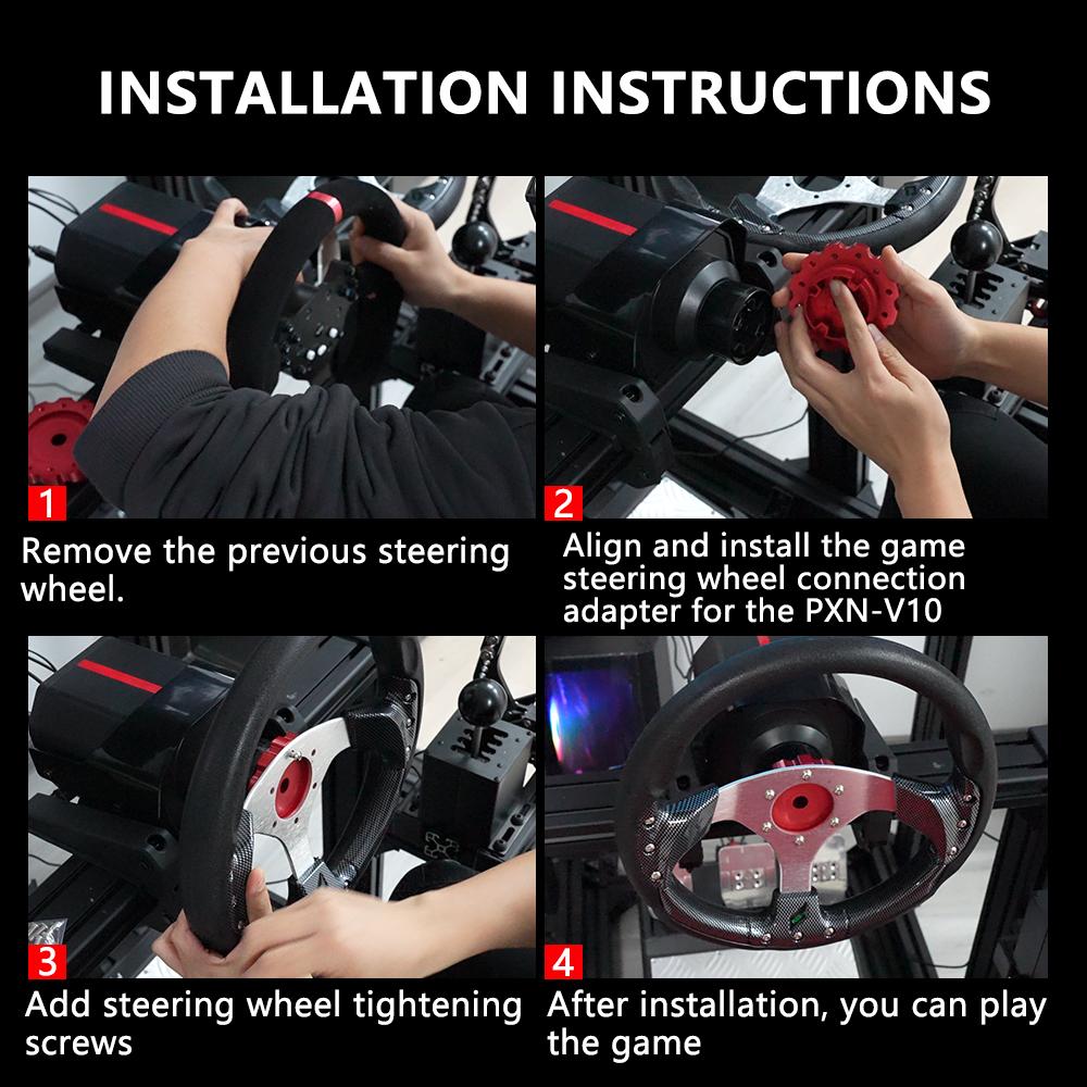 RASTP-Game Steering Wheel Adapter Racing Game Steering Wheel Connection Adapter For PXN V10 RS-QR037