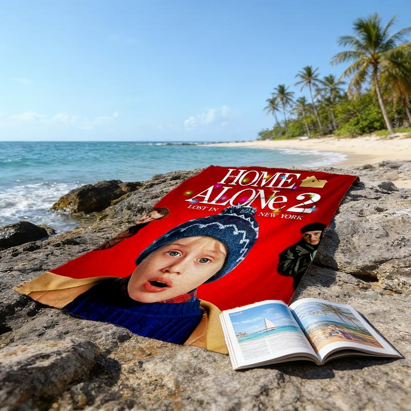 Ultra-Soft Beach Towel with Home Alone Theme,Ideal for Pool - Camping, Diving - Perfect Travel Essential, Vibrant Beach Towel.