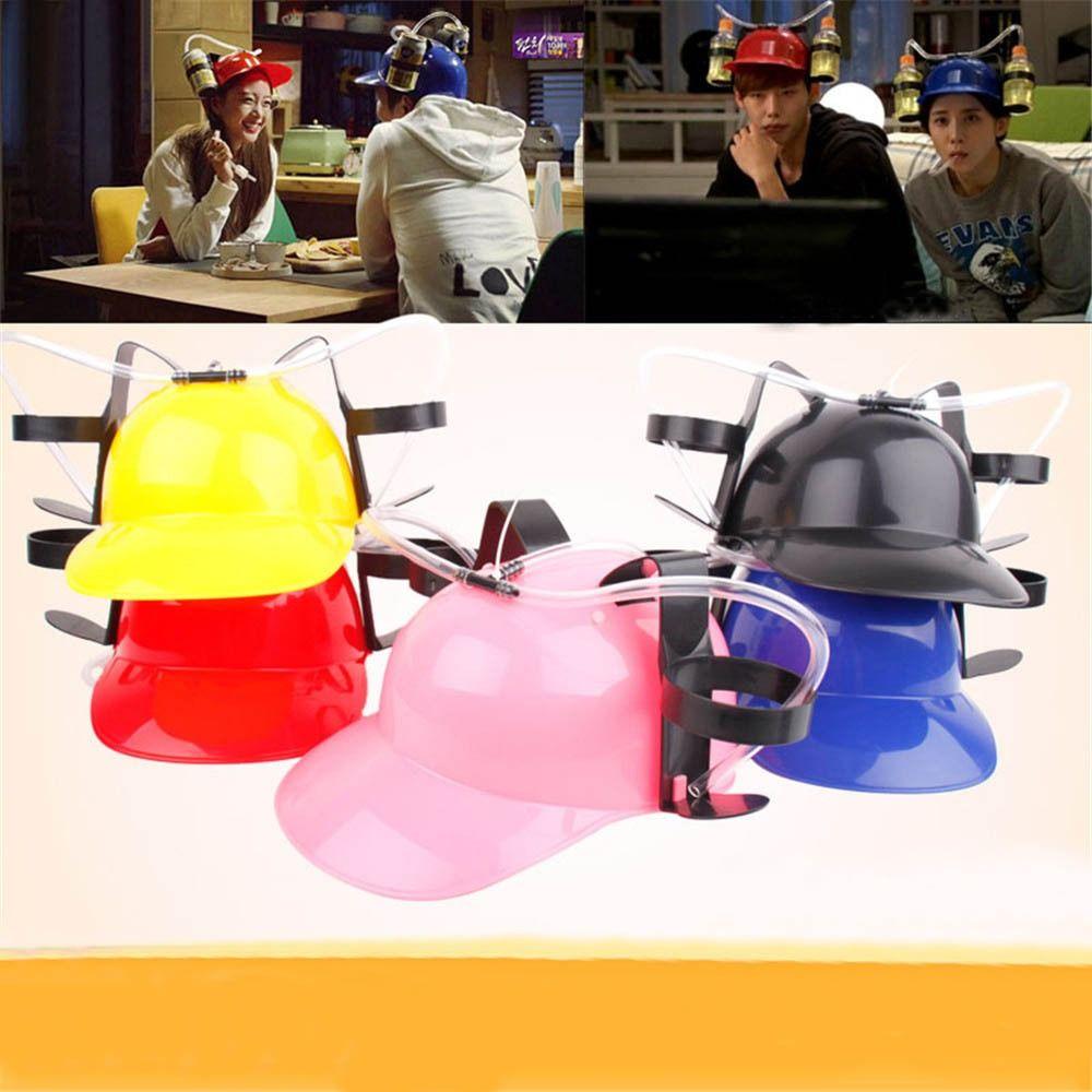 With straw Outdoor Beer Hat Hat Type Drinking Helmet Creative Beer Beverage Hat