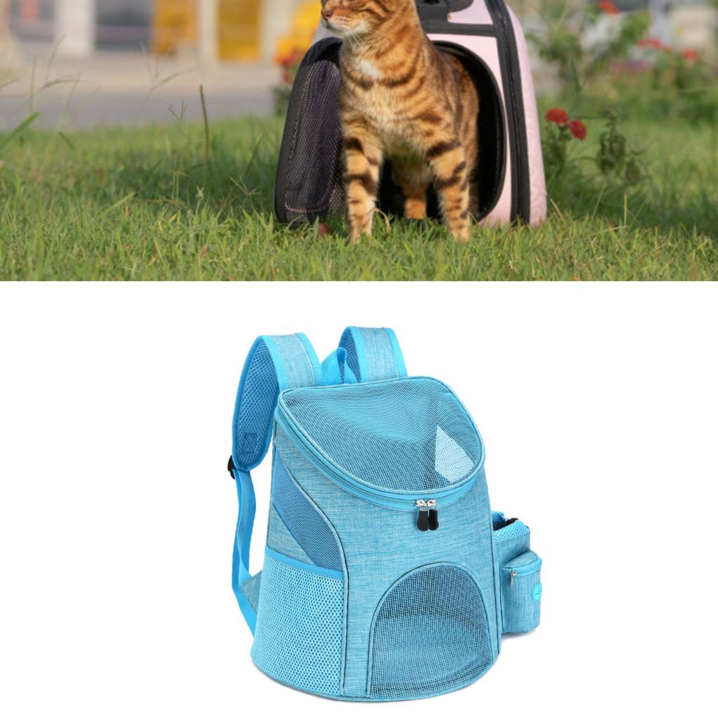 Pet Carrier Backpack Breathable Mesh Foldable Portable Dog Carrier Bag with Snack Pocket for Traveling Hiking Camping