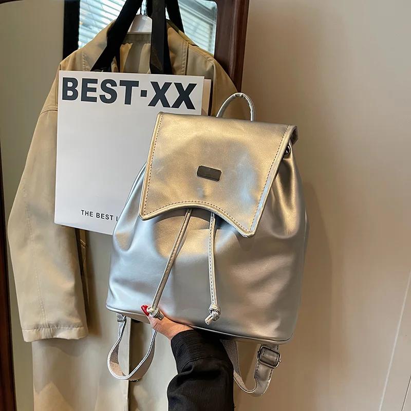 Мягкий ПУ задний карман женский рюкзак внутреннее отделение модный рюкзак