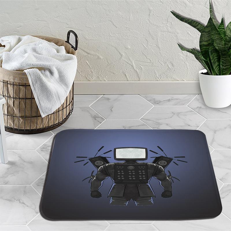 Skibidi Toilet Door Mat Speakerman Camera Man Soft Tufted Bedroom Bedside Carpet Home Decoration Area Rug Cartoon Kitchen Bath Mat