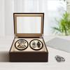 4+6 Automatic Watch Winder Rotating Display Box Leather Watch Luxury Storage Holder Watch Case Self-winding (Brown)