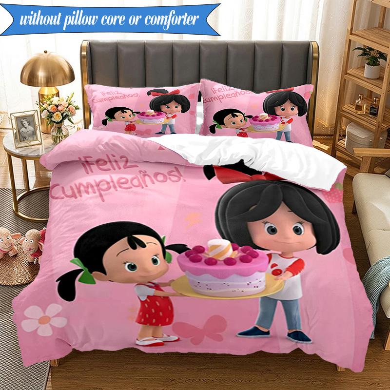 3PCS Cleo And Cuquin Bedding Set 2D Printing (Includes 1 Duvet Cover + 2 Pillowcases Coreless), Bedroom decor,Fan gift