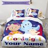 3pcs In the Night Garden2 Cover Set - Personalized Name, HD Printed Bedding with 1 Cover and 2 Pillowcases - Perfect for Home Decor, Easy Care