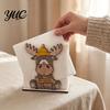 Vertical Napkin Stand for Home Christmas Wooden Holder, Snowwflake/Candy Cane/Elk Cocktail Tissue Dispenser, Holder Table Standing Towel Dining Table,