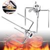 1set Stainless Steel Rotisserie Meat Forks Clamp Grill Meatpicks Barbecue Skewer With Locking Screw Quick Adjustments BBQ Tools