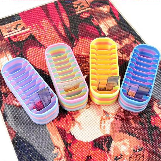 Коробка для хранения алмазных пакетиков Держатель для аксессуаров для алмазной живописи с 10 отделениями Органайзер для расходных материалов для рукоделия для алмазных пакетиков, ручек и инструментов