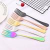 Western Food Salad Fork Tableware Service Fork Cutlery Colorful Dinnerware Set Mirror Stainless Steel Flatware Kitchen Kit