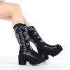 Autumn and Winter Embroidery Thick-soled High Tube But Knee Martin Boots One Foot Western Boots Women's Boots
