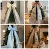Oversized Hanging Pendant Organza Material Giant Xmas Bow Christmas Tree Decor  Outdoor Decor