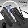 Leather Glass Film Pen Slot with Pen Phone Case for Samsung Galaxy Z Fold 6 5 4 3 Fold6 Fold5 Hinge Protection Shockproof Cover