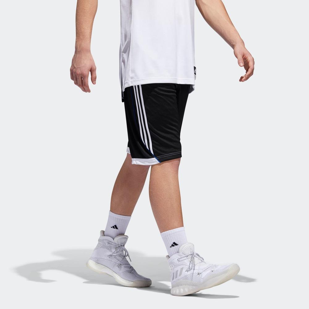 Adidas Sports Side-Stripe Breathable Basketball Shorts Men Bottoms Black BQ9871