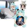Cute Baby Rear Facing Mirrors Cartoon Plush Toy Seat Headrest Rearview Mirror  Headrest