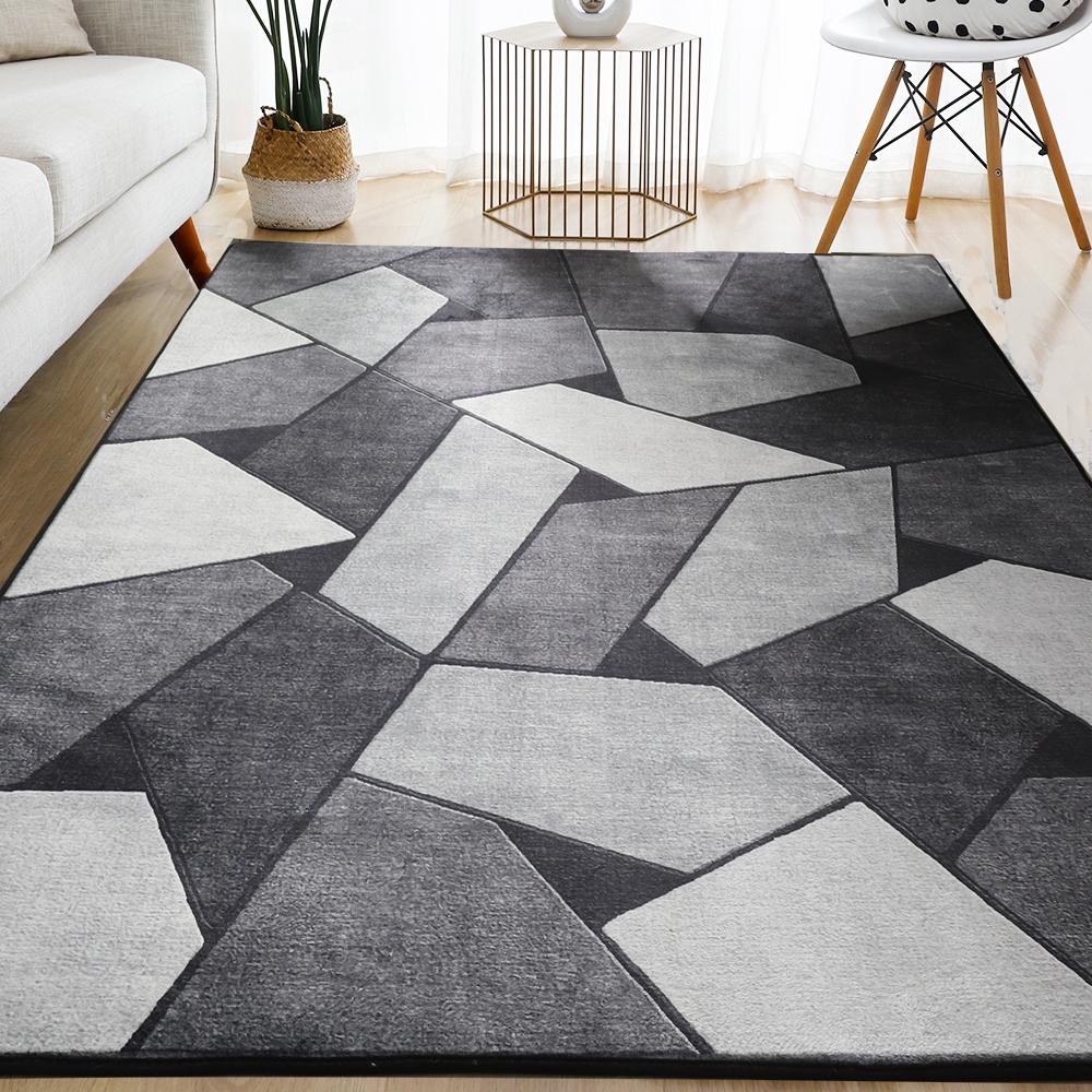 Geometric Carpet For Living Room Velvet Rug Bedroom Bedside Square Rugs Soft Fluffy Carpets Home Kids Salon Sofa Table Decor Mat