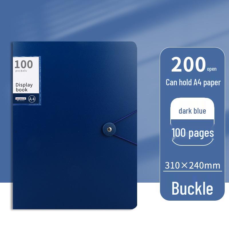 Large Capacity Transparent Snap Fastener Document Folder & Test Paper Storage Binder