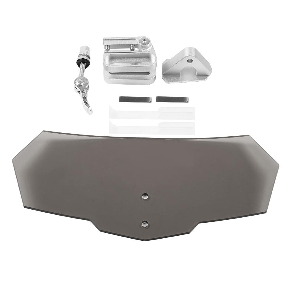Universal Airflow Adjustable Motorcycle Windscreen Windshield Wind Deflector (Black)