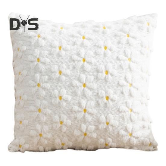 Plush Rabbit Pillow Cover 18 X 18 Inch Throw Pillow Cover Farmhouse Decor Pillow Case with Invisible Zipper for Sofa Bed Car Spring Decoration