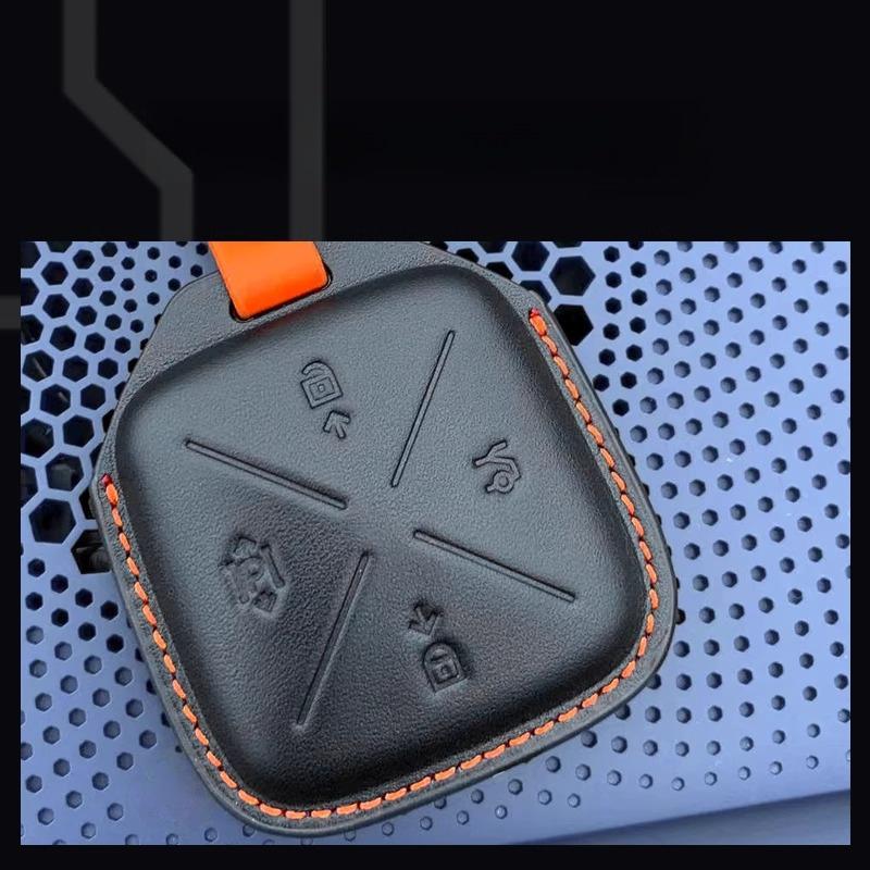 Для Zeekr 001/009/X Чехол для Bluetooth-ключа Кожаный защитный чехол для ключа Geek Декор интерьера Автоаксессуары Инструменты для модификации