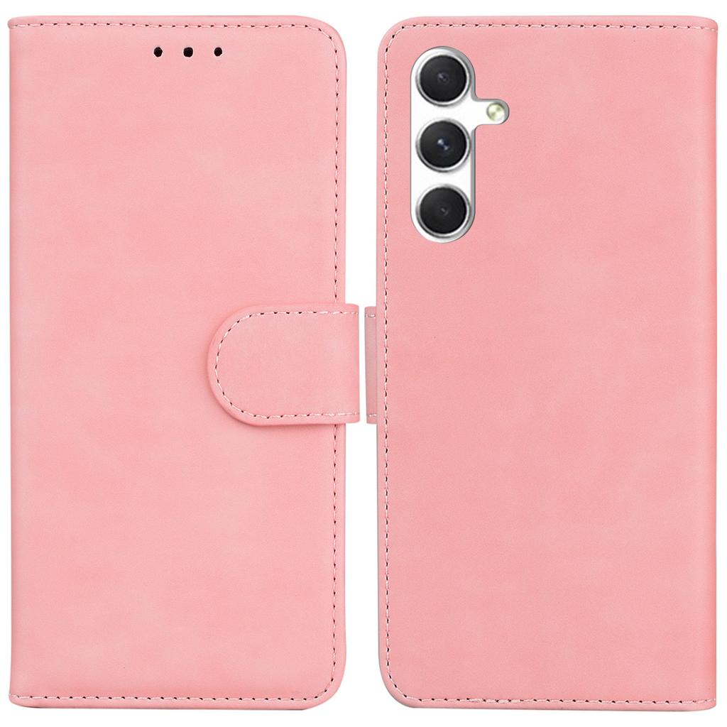 For Samsung Galaxy S25 Case Solid Color Leather Wallet Phone Cover
