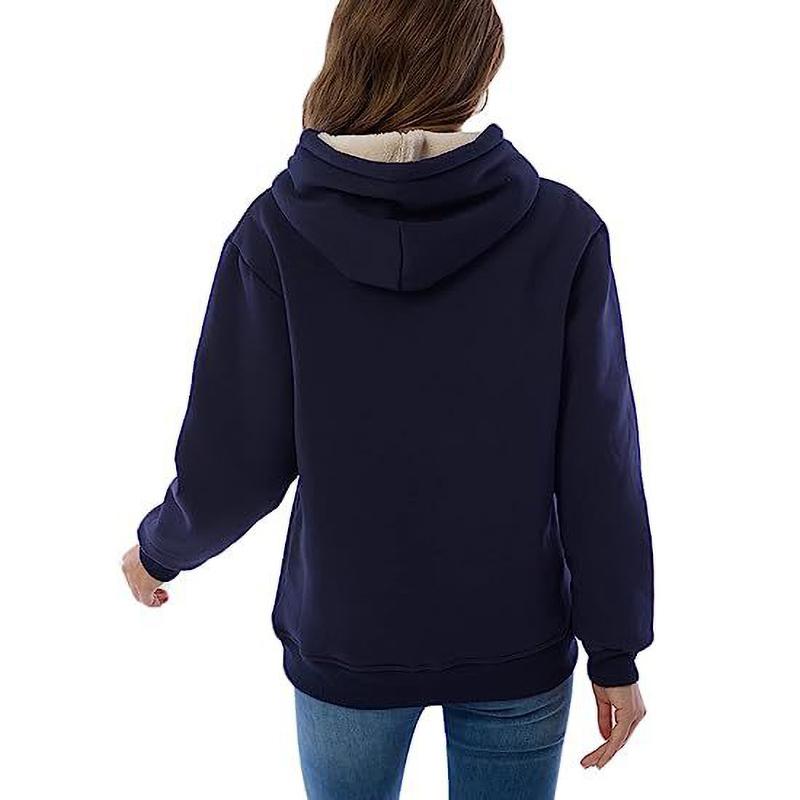 Женская зимняя толстовка, женская теплая спортивная толстовка с капюшоном и карманами из овечьего флиса, куртка