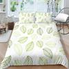 Family Bedding Single Double Bed Full Size Plant Printing Series Bedding Leaf Pattern Pillowcase and Quilt Cover Washable Home Decoration