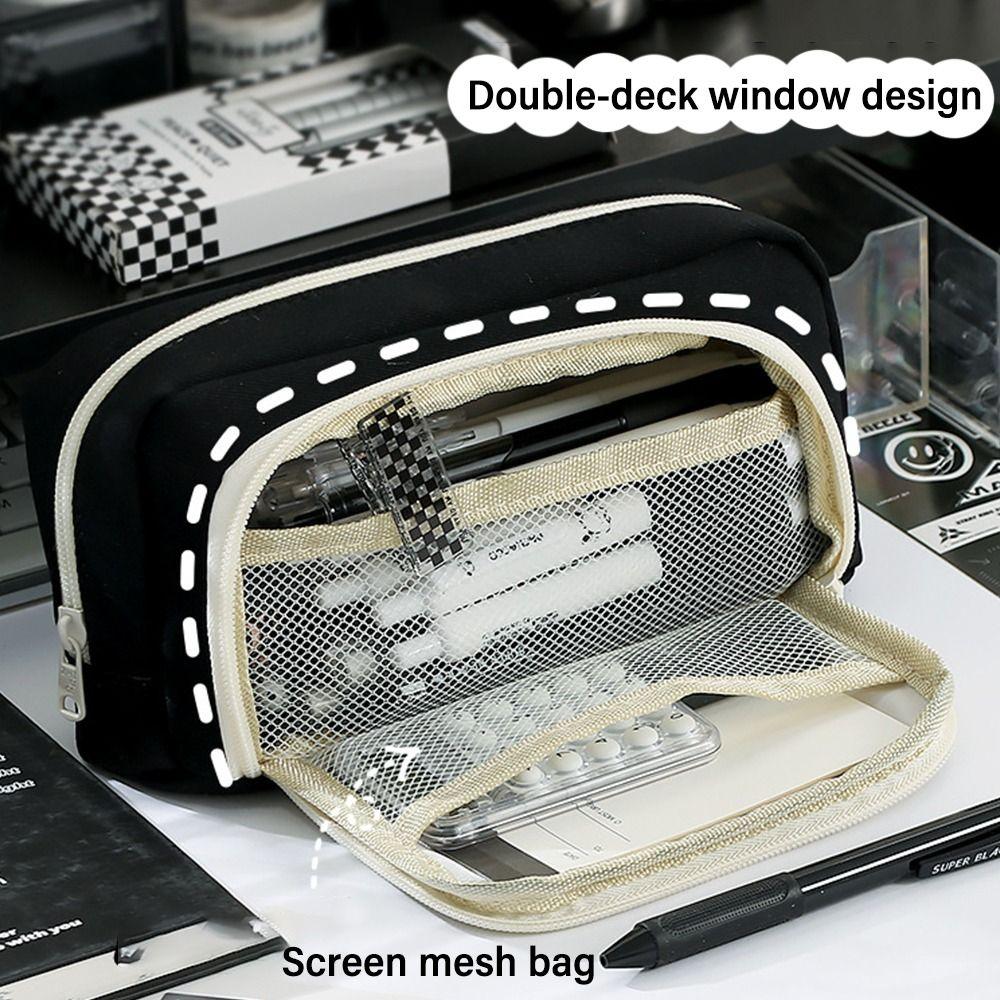 Пенал большой вместимости, двухслойный органайзер для ручек, креативный пенал, подарок