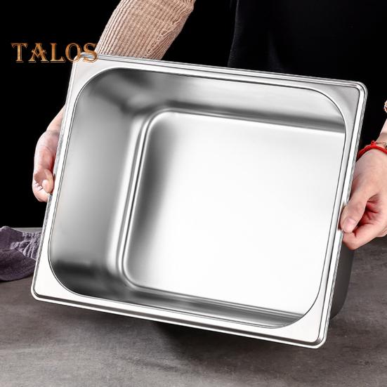 Подогреватель пищи из нержавеющей стали, большой емкости 6,7 л, подогреваемый контейнер с крышкой для шведского стола, прямоугольный поддон для подогрева пищи