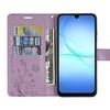 Protective Case - BOOLING - for Samsung Galaxy A17 4G/5G - Purple Butterfly Synthetic Leather - 2 Glass Protectors